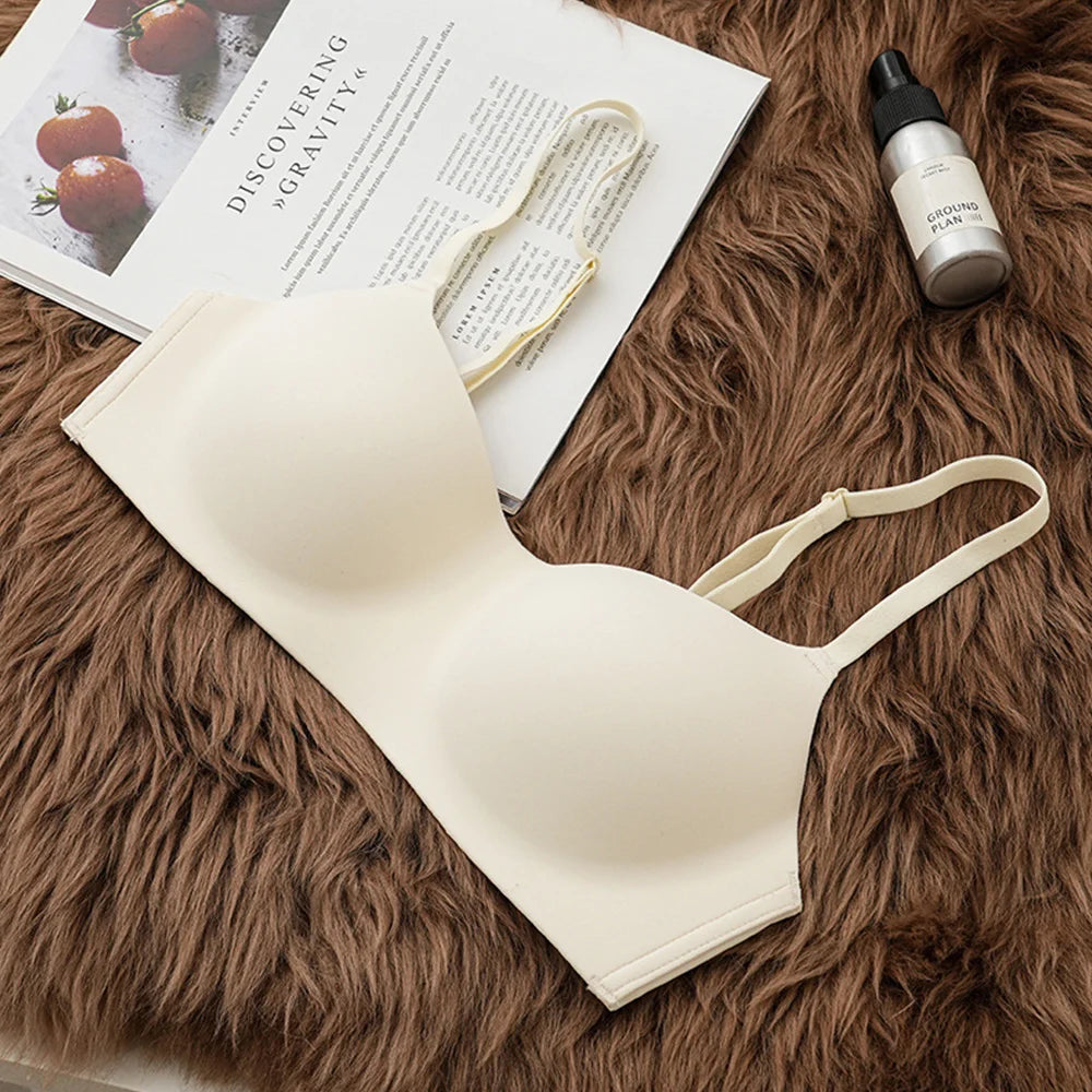 Women Push Up Bra For Small Breast Non-Wire Female Sexy Lingerie Solid Color Seamless Tube Top Bras Beauty Back Underwear Gather